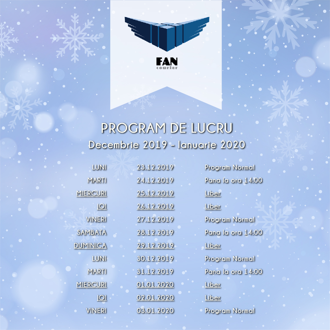 Program Fan Courier 2019